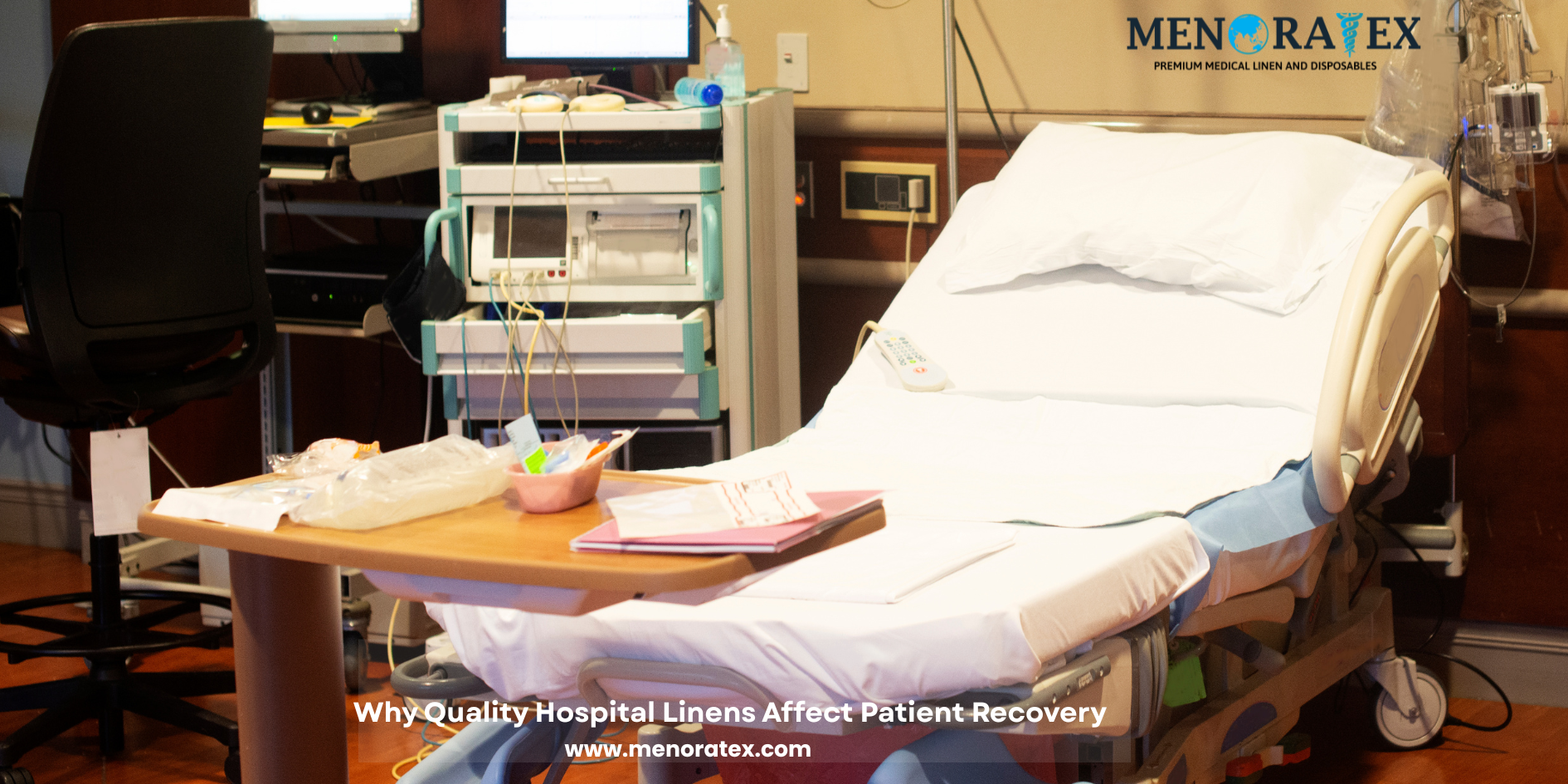 placing a fresh, white hospital bed sheet with gentle care, representing hygiene, patient comfort, and quality healthcare standards.