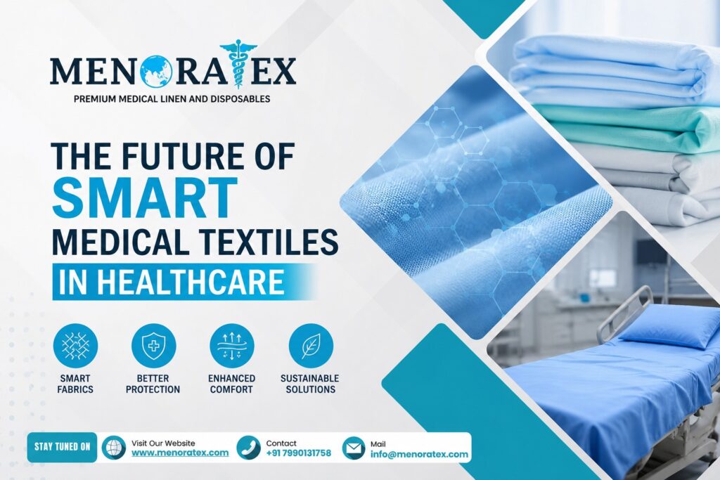 Menoratex smart medical textiles featuring premium hospital bed linen, healthcare fabrics, antimicrobial medical linen, disposable medical products, and innovative hospital textile solutions for modern healthcare facilities.