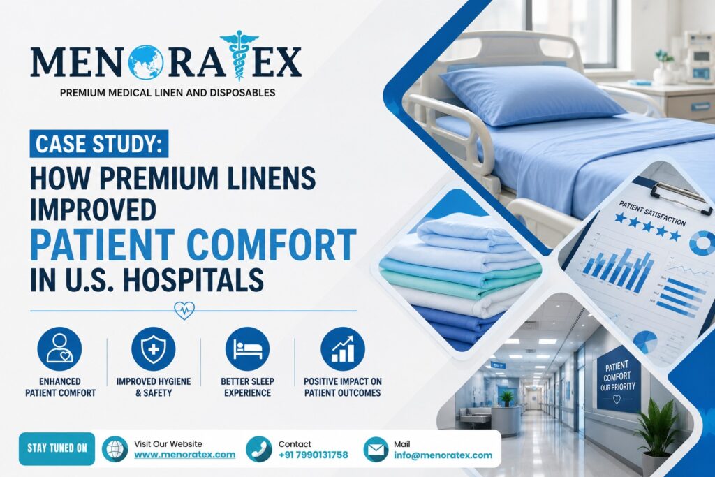 MenoraTex case study showing how premium medical linens improved patient comfort, hygiene, sleep quality, and patient satisfaction in U.S. hospitals with durable healthcare bedding and hospital textiles.