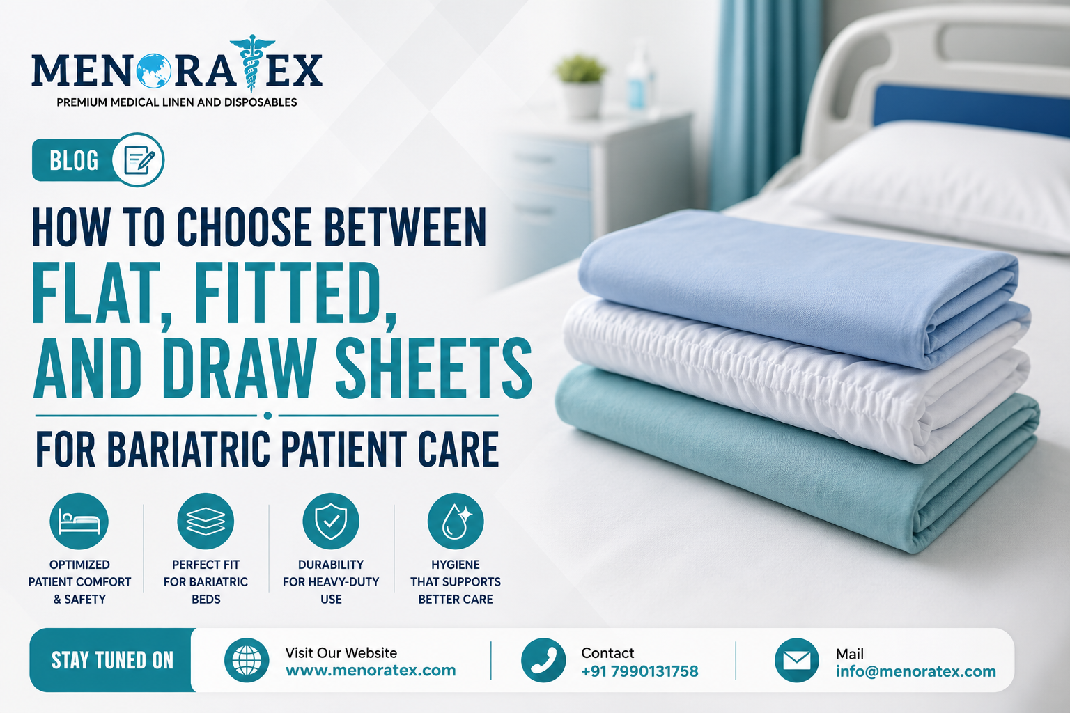 Flat, fitted, and draw sheets for bariatric patient care in a hospital setting